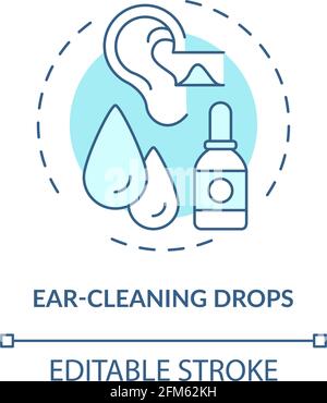Ear-cleaning drops concept icon Stock Vector