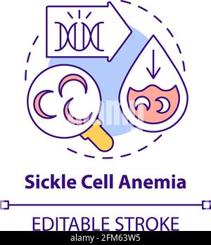 Sickle cell anemia concept icon Stock Vector