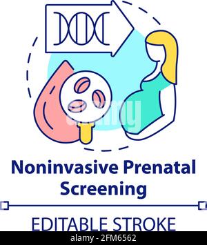 Noninvasive prenatal screening concept icon Stock Vector