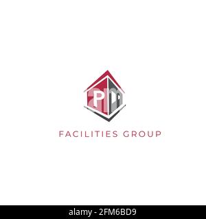 Real estates vector logo. Properties emblem Stock Vector