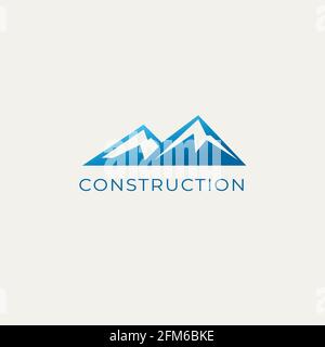 Mountain vector logo. Geometric snow peaks emblem. Company logo. Vector Stock Vector