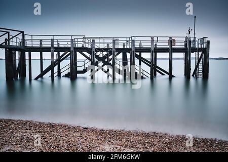 Graphic Image of Pier With Long Exposure Stock Photo