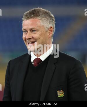 Ole Gunnar Solskjaer manager of Manchester United looks back during the ...