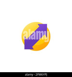 arrows pointed in two directions, vector logo Stock Vector
