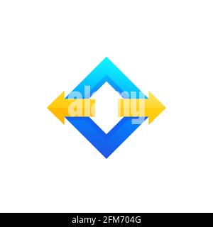 arrows pointed in two directions, logo design Stock Vector