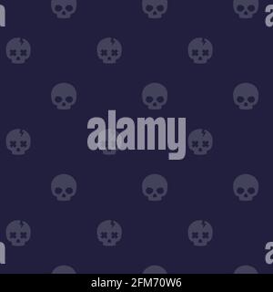 pattern with skulls, dark seamless background Stock Vector