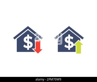 house prices growth and decline Stock Vector