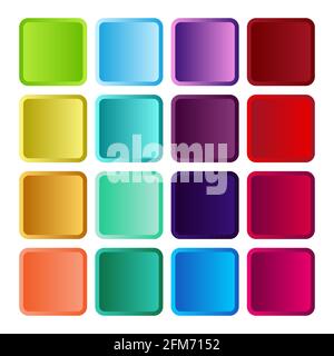 Icon set multi colored button in flat style. Easy editable vector isolated illustration. Stock Vector