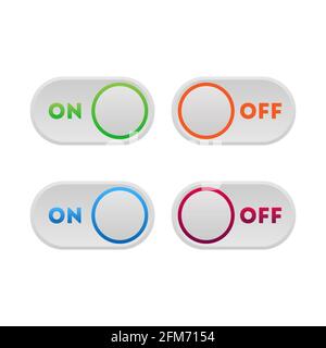 Icon set multi colored button in flat style. Easy editable vector isolated illustration. Stock Vector