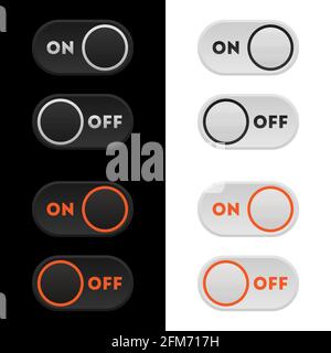 Icon set multi colored button in flat style. Easy editable vector isolated illustration. Stock Vector