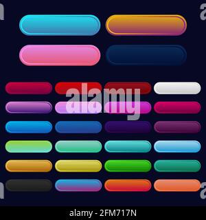 Icon set multi colored button in flat style. Easy editable vector isolated illustration. Stock Vector
