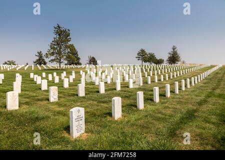 War memorial cemetery, Little Bighorn Battlefield National Monument, Hardin, Montana, USA Stock Photo
