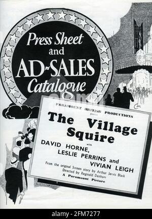 VIVIEN LEIGH (as VIVIAN LEIGH) DAVID HORNE and LESLIE PERRINS in THE VILLAGE SQUIRE 1935 director REGINALD DENHAM producer Anthony Havelock - Allan British and Dominions Film Corporation / Paramount British Pictures Stock Photo