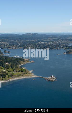 Aerial photograph of  Esquimalt Harbour and View Royal, Victoria, Vancouver Island, British Columbia Stock Photo