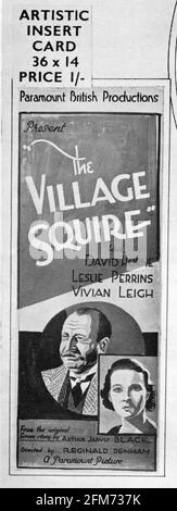 VIVIEN LEIGH (as VIVIAN LEIGH) DAVID HORNE and LESLIE PERRINS in THE VILLAGE SQUIRE 1935 director REGINALD DENHAM producer Anthony Havelock - Allan British and Dominions Film Corporation / Paramount British Pictures Stock Photo