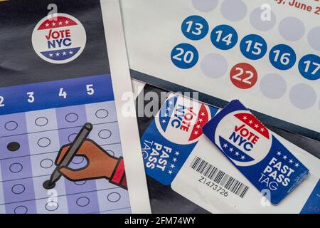 Information on Early Voting, NYC, USA, 2021 Stock Photo