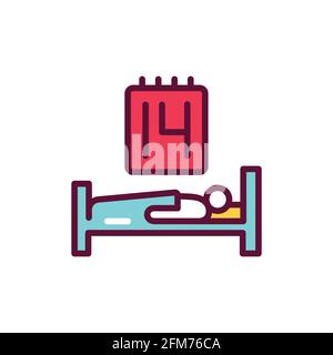 Self-isolation person color line icon. Isolated vector element. Outline pictogram for web page, mobile app, promo Stock Vector