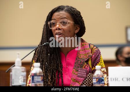 Joia Adele Crear-Perry, M.D., FACOG, Founder and President, National Birth Equity Collaborative, appears before a House Committee on Oversight and Reform hearing “Birthing While Black: Examining Americas Black Maternal Health Crisis” in the Rayburn House Office Building in Washington, DC, Thursday, May 6, 2021. Credit: Rod Lamkey / CNP/Sipa USA