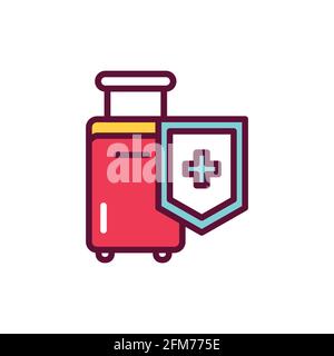 Safe travel color line icon. Isolated vector element. Outline pictogram for web page, mobile app, promo Stock Vector