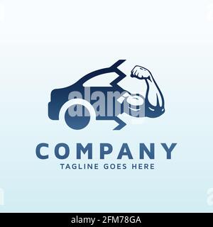 cars logo design with fitness gym icon Stock Vector