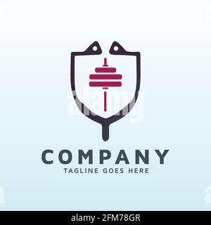 medical logo design with fitness gym icon Stock Vector