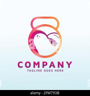 restaurants with fitness icon vector logo design. Stock Vector
