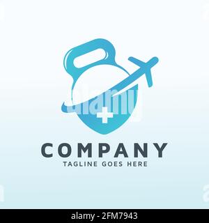 travelers fitness icon vector logo design Stock Vector