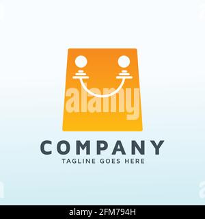 Retail Shopping logo design with fitness icon Stock Vector