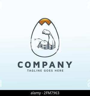 Egg Breakfast logo design with fitness icon. Stock Vector