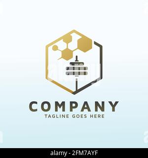 Biology and Chemistry logo design with fitness icon Stock Vector
