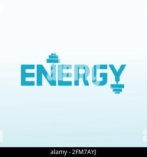 Energy logo design with fitness icon Stock Vector