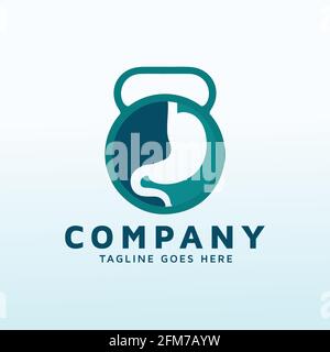 gastroenterologist logo design with fitness icon Stock Vector