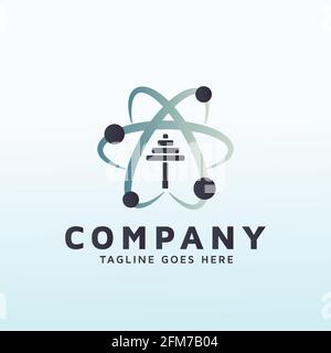 Biology and Chemistry logo design with fitness icon Stock Vector