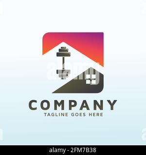 Custom Homes builder logo design with fitness icon Stock Vector