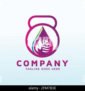 heating and air conditioning logo design with fitness icon Stock Vector