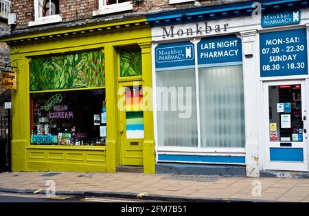 Pharmacy and Village Shop, Monk Bar, York, England Stock Photo