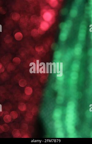Blur Background Colorful Bokeh Green and Red Glitter Stock Photo