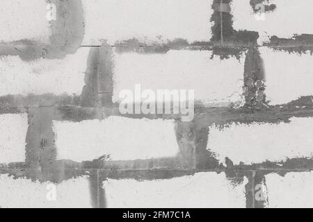 White building brick construction blocks sloppy masonry wall texture background. Stock Photo