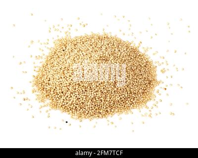 handful of amaranth grains closeup on white background Stock Photo
