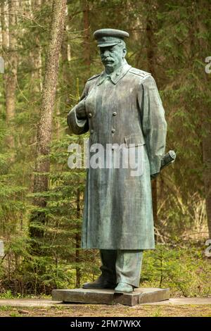 Old abandoned Stalin bronze sculpture, Russian revolutionary, politician, and political theorist, General Secretary of the Communist Soviet party Stock Photo