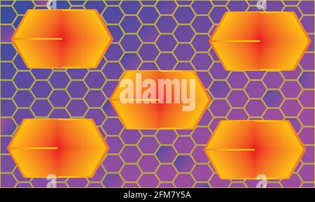 abstract design of honey bee net with big hexagon Stock Vector