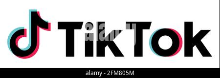 Vinnytsia, Ukraine - May 5, 2021: TikTok icon. Editorial vector isolated on white background Stock Vector