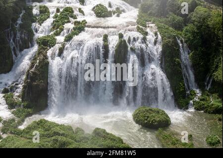 cascade of marmore open lower glimpse at full flow in the month of May Stock Photo