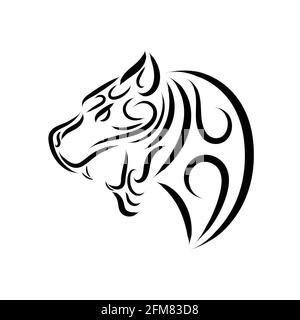 Black and white line art of tiger head. Good use for symbol, mascot, icon, avatar, tattoo, T Shirt design, logo or any design you want. Stock Vector