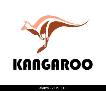 line art Vector illustration on a white background of a kangaroo. Suitable for making logo. Stock Vector