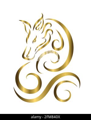 Line art vector of wolf. Can be used to make a logo Or decorative items Stock Vector