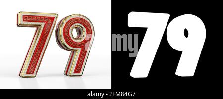 Golden number seventy nine (number 79) and the inscription years with ...