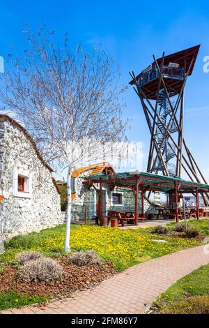 rozhledna Slunečná nad vinohrady vinařská obec Velké Pavlovice,  Slovacko, Morava, Ceska republika / Watchtower, Winery village Velké Pavlovice, South Stock Photo