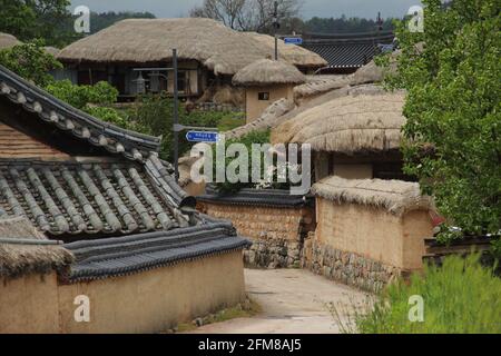 Hahoe traditional Folk Village in Andong South Korea, UNESCO site, on ...