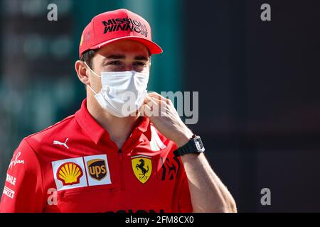 Barcelona, Spain. 07th May, 2021. Barcelona, 7th May 2021, Charles Leclerc (MON) Ferrari. 07.05.2021 Formula 1 World Championship, Rd 4, Spanish Grand Prix, Barcelona, Spain, Practice Day.  Photo credit should read: XPB/Press Association Images. Credit: XPB Images Ltd/Alamy Live News Stock Photo